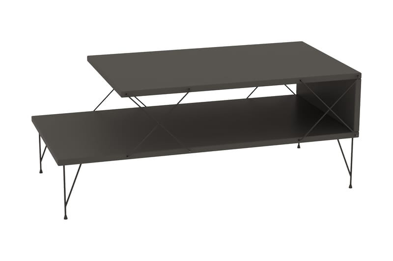 Soffbord Jaennis 100 cm - Antracit/Svart - Soffbord med hjul - Höj och sänkbart soffbord - Soffbord med förvaring - Klaffbord & hopfällbart bord - Marmorbord - Soffbord