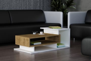 Soffbord Joshua 90 cm - Vit/Valnötsbrun - Möbler - Bord & matgrupp - Soffbord