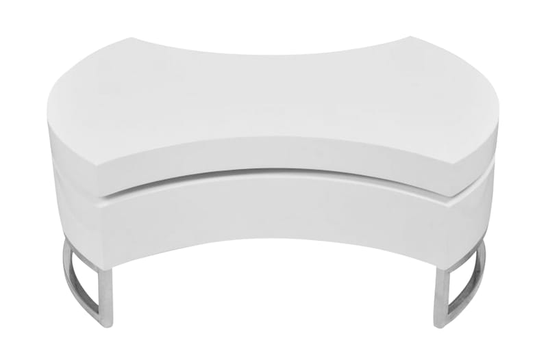 Soffbord justerbar form högglans vit - Vit - Soffbord
