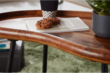 Soffbord Kagley 79 cm Njurformat - Massivt Trä/Svart - Möbler - Bord & matgrupp - Soffbord