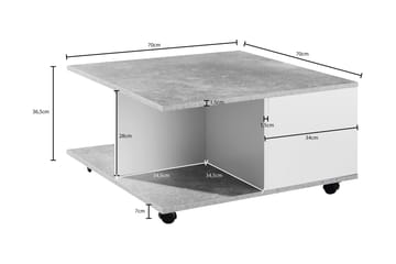 Soffbord Kanakares 70 cm - Vit - Möbler - Bord & matgrupp - Soffbord