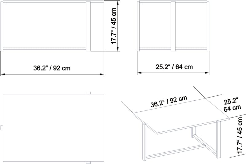 Soffbord Kesnacken 92 cm - Brun - Möbler - Bord & matgrupp - Soffbord