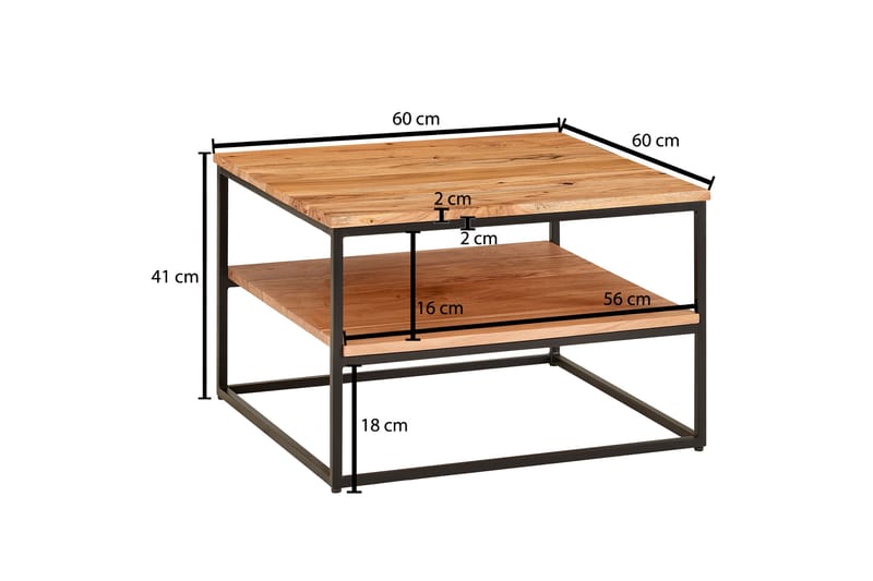 Soffbord Khalir 60 cm Fyrkantig - Natur - Möbler - Bord & matgrupp - Soffbord