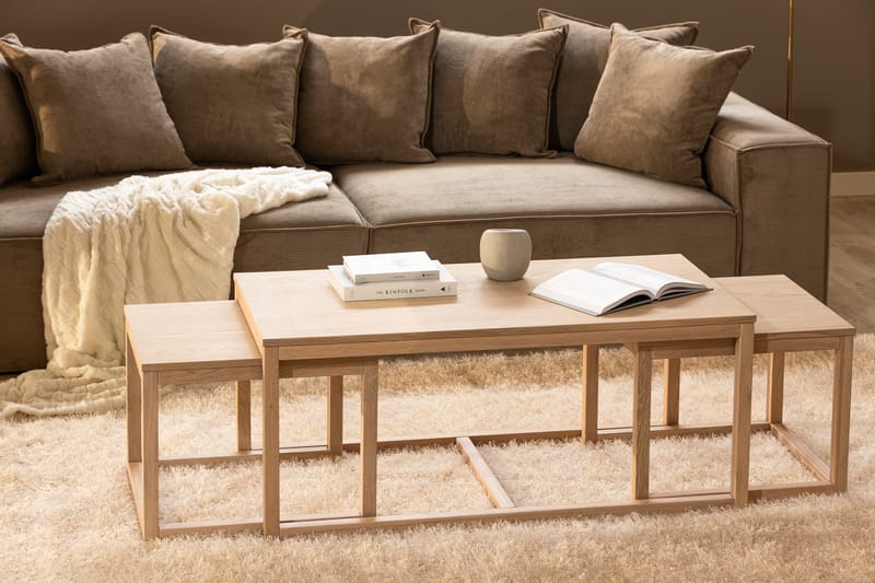 Soffbord Klemens 120 cm - Bok/Beige - Möbler - Bord & matgrupp - Soffbord
