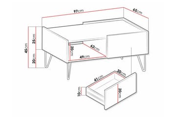 Soffbord Klinkerville 65 cm - Grafitgrå - Möbler - Bord & matgrupp - Soffbord