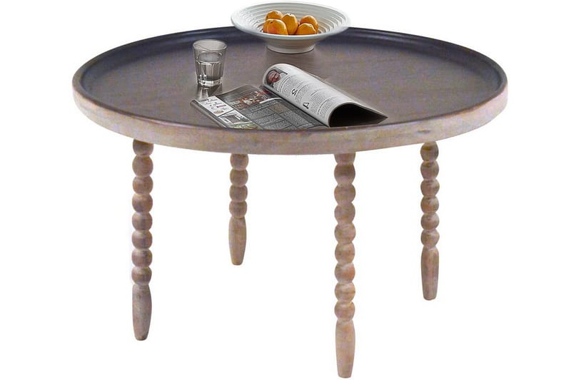 Soffbord Knoxville 90 cm Runt - Mörkbrun/Metall - Möbler - Bord & matgrupp - Soffbord