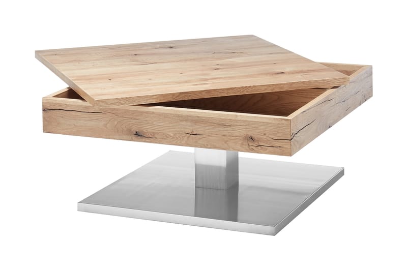Soffbord Krasnicki 75 cm med Förvaring Lådor - Ek/Metall - Soffbord