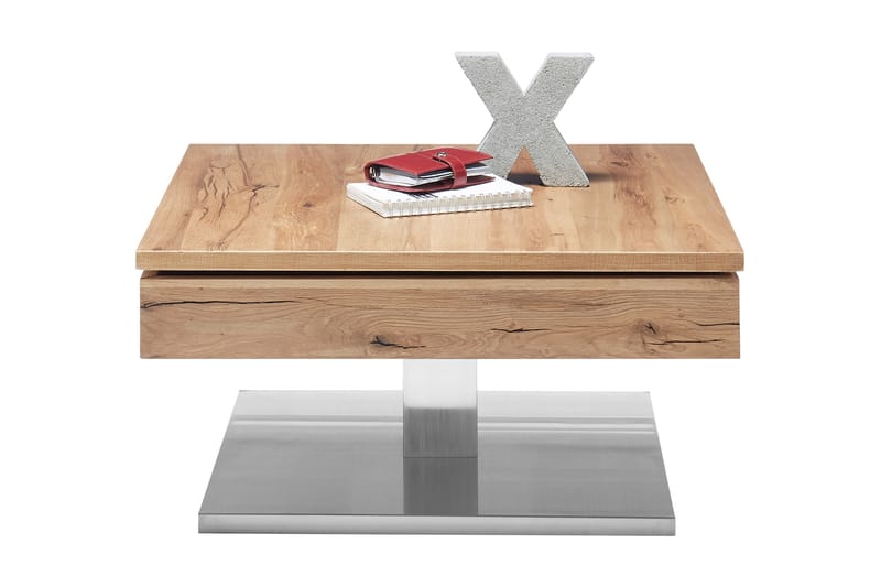 Soffbord Krasnicki 75 cm med Förvaring Lådor - Ek/Metall - Soffbord