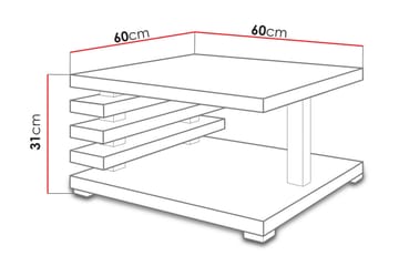 Soffbord Kurama 60 cm med Förvaring Hylla - Svart - Möbler - Bord & matgrupp - Soffbord