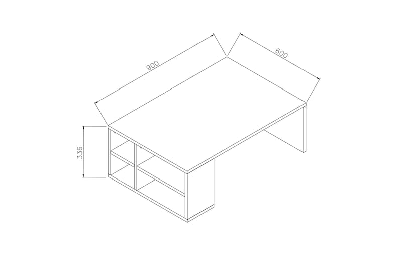 Soffbord Lalenius 90 cm med Förvaring Hyllor - Trä/Vit - Soffbord