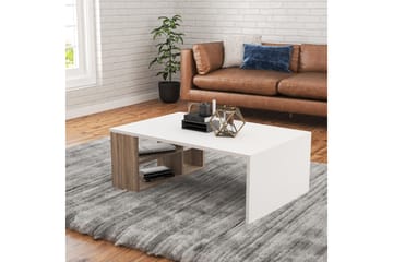 Soffbord Lalenius 90 cm med Förvaring Hyllor - Trä/Vit - Möbler - Bord & matgrupp - Soffbord