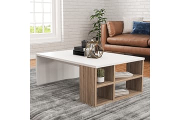 Soffbord Lalenius 90 cm med Förvaring Hyllor - Trä/Vit - Möbler - Bord & matgrupp - Soffbord