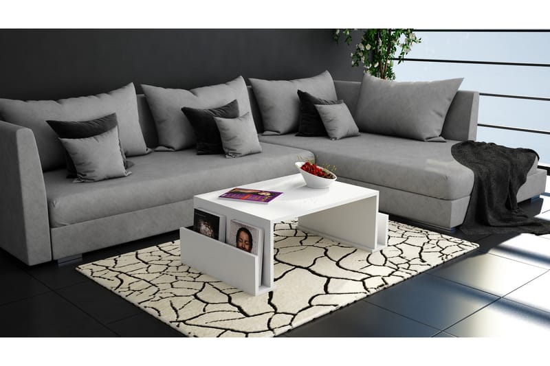 Soffbord Lalenius 95 cm med Tidningsförvaring - Vit - Möbler - Bord & matgrupp - Soffbord