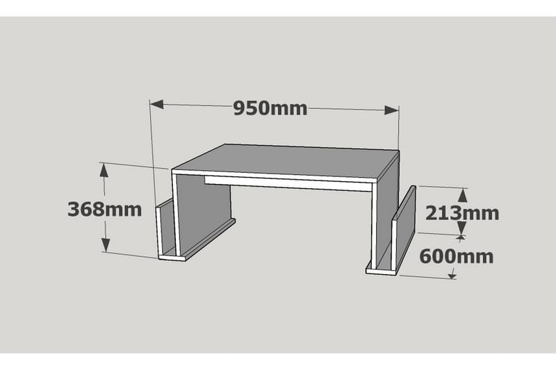 Soffbord Lalenius 95 cm med Tidningsförvaring - Vit - Möbler - Bord & matgrupp - Soffbord