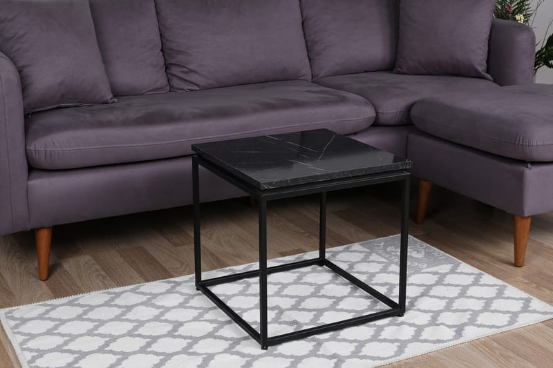 Soffbord Leylak 45 cm Marmormönster - Svart - Möbler - Bord & matgrupp - Soffbord
