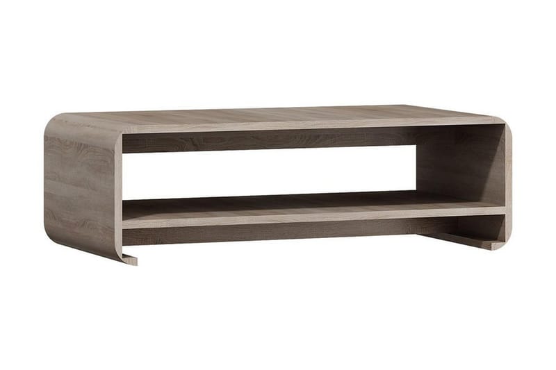 Soffbord Linkina 120 cm med Förvaring Hylla - Beige/Grå - Soffbord