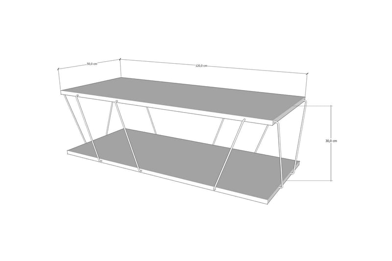 Soffbord Ljusfors 120 cm med Förvaring Hylla - Antracit/Svart - Möbler - Bord & matgrupp - Soffbord