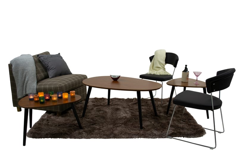 Soffbord Lovitz 110 cm Ovalt - Valnöt/Svart - Möbler - Bord & matgrupp - Soffbord