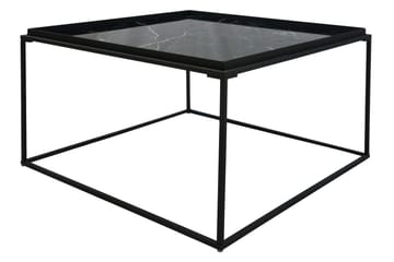 Soffbord Lyness 80 cm Marmormönster Kvadratisk - Svart - Möbler - Bord & matgrupp - Soffbord