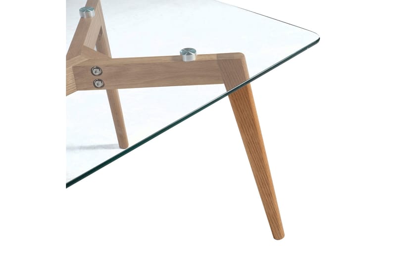 Soffbord Malmesbury 120 cm - Glas/Trä/Natur - Soffbord