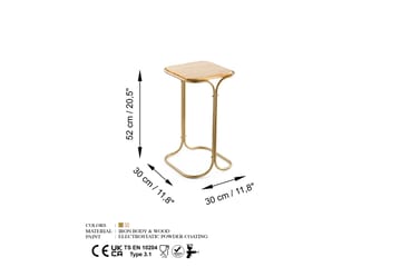 Soffbord Mamta 30 cm - Guld/Natural - Möbler - Bord & matgrupp - Soffbord