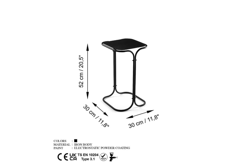 Soffbord Mamta 30 cm - Svart - Soffbord