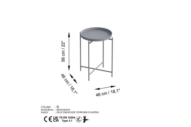 Soffbord Mamta 46 cm - Grå - Soffbord