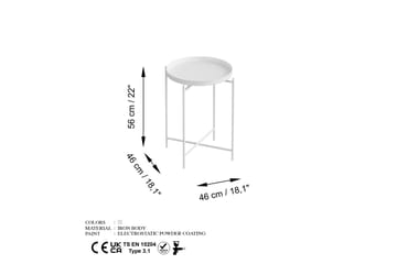 Soffbord Mamta 46 cm - Vit - Möbler - Bord & matgrupp - Soffbord