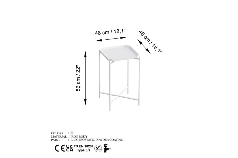 Soffbord Mamta 46 cm - Vit - Soffbord