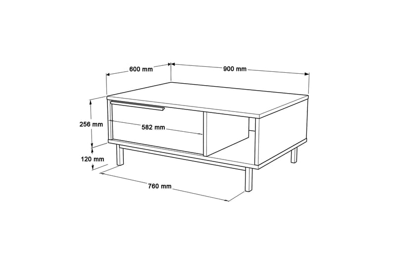 Soffbord Manku 90 cm - Vit - Soffbord