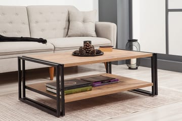 Soffbord Masako 110 cm med Förvaring Hylla - Trä/Svart - Möbler - Bord & matgrupp - Soffbord