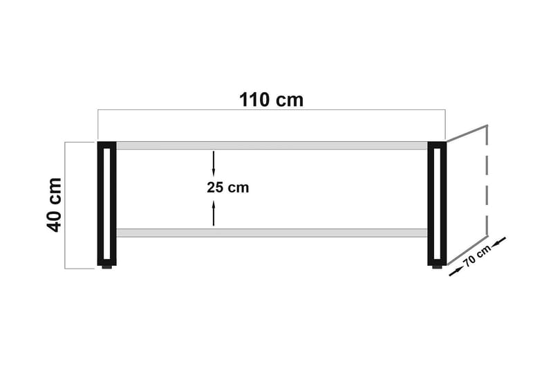 Soffbord Masako 110 cm med Förvaring Hylla - Trä/Svart - Möbler - Bord & matgrupp - Soffbord