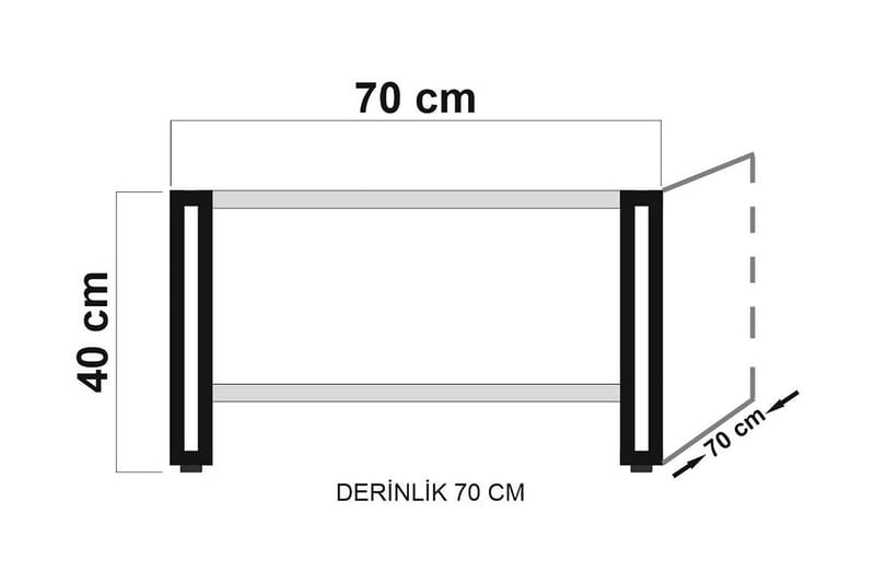 Soffbord Masako 70 cm med Förvaring Hylla - Trä/Svart - Möbler - Bord & matgrupp - Soffbord