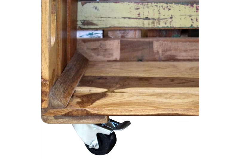 Soffbord massivt återvunnet trä 70x70x35 cm - Flerfärgad - Soffbord