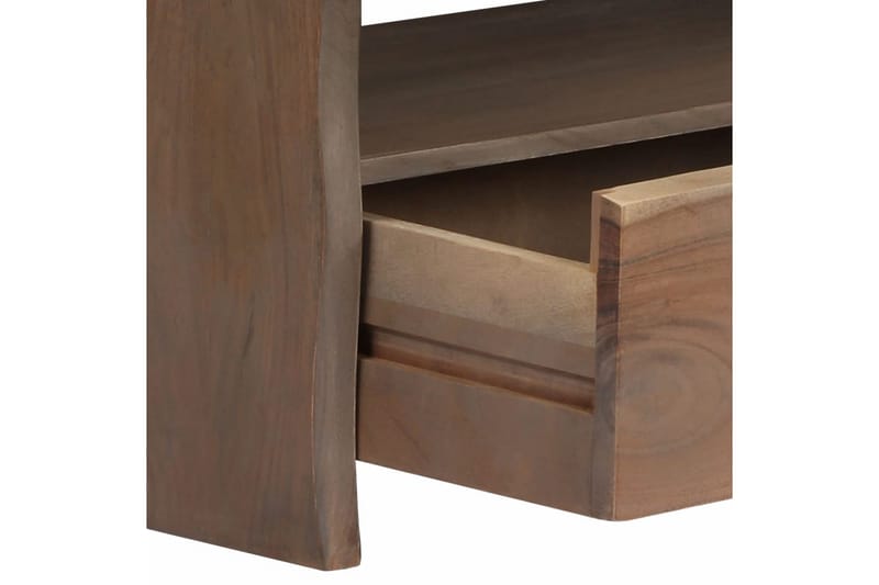 Soffbord massivt akaciaträ levande kant 90x50x40 cm grå - Grå - Soffbord