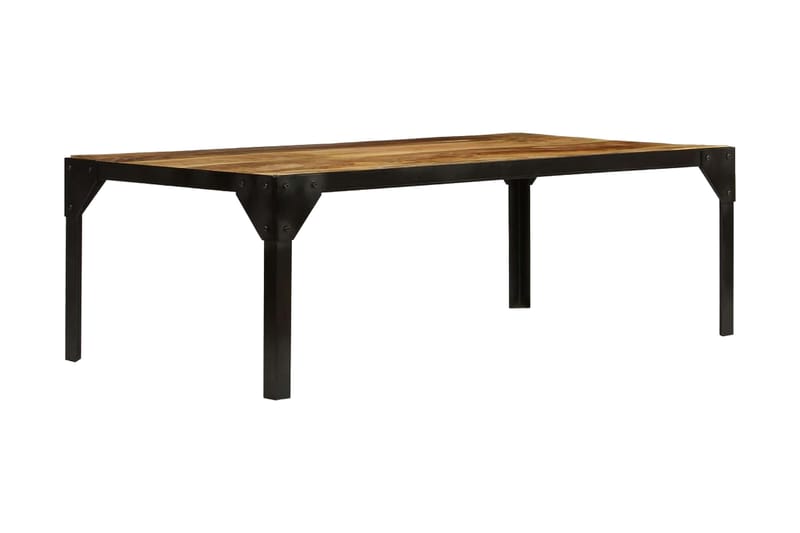 Soffbord massivt grovt mangoträ och stål 110 cm - Brun - Soffbord