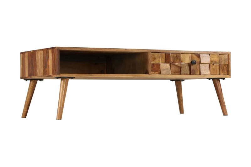 Soffbord massivt sheshamträ med honungsfinish 110x50x37 cm - Soffbord