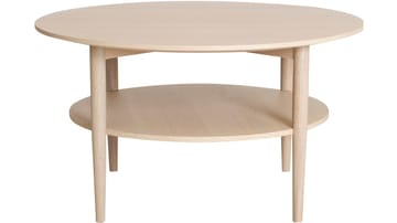 Soffbord Ravik med Hylla Ø90 cm - Vitpigmenterad - Möbler - Bord & matgrupp - Soffbord - Soffbord med förvaring