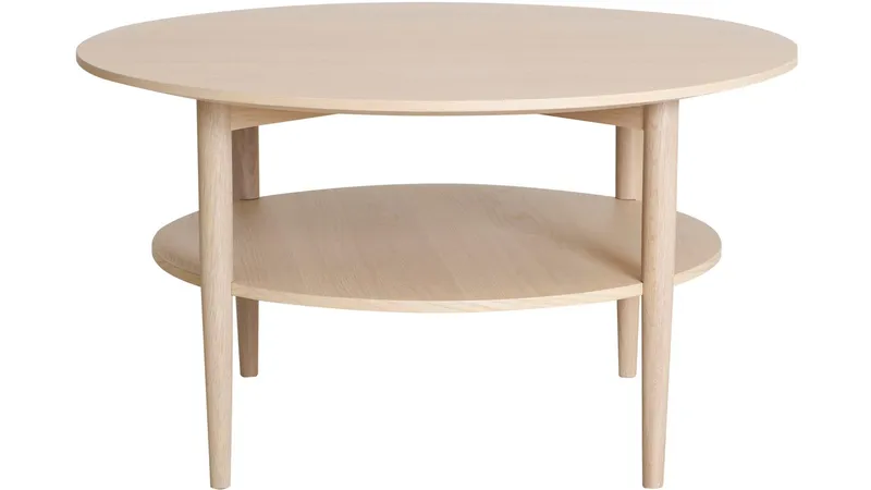Soffbord Ravik med Hylla Ø90 cm - Vitpigmenterad - Möbler - Bord & matgrupp - Soffbord - Soffbord med förvaring