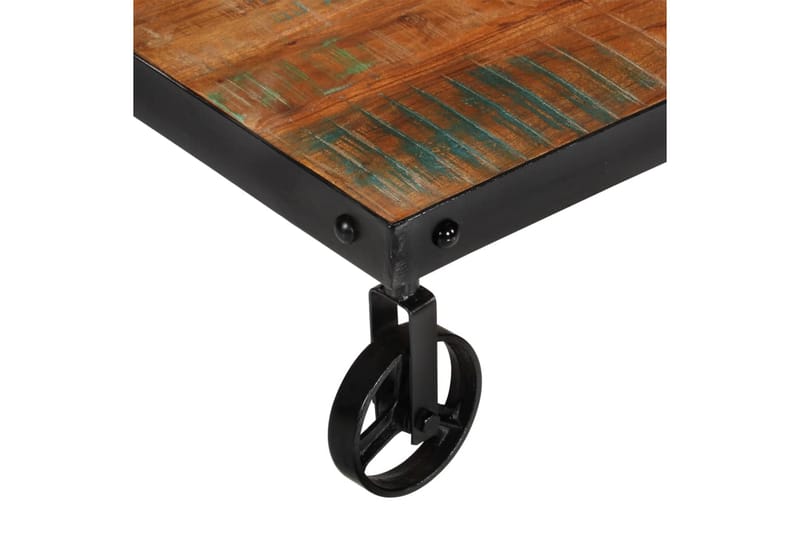 Soffbord med hjul 100x60x26 massivt återvunnet trä - Brun - Soffbord