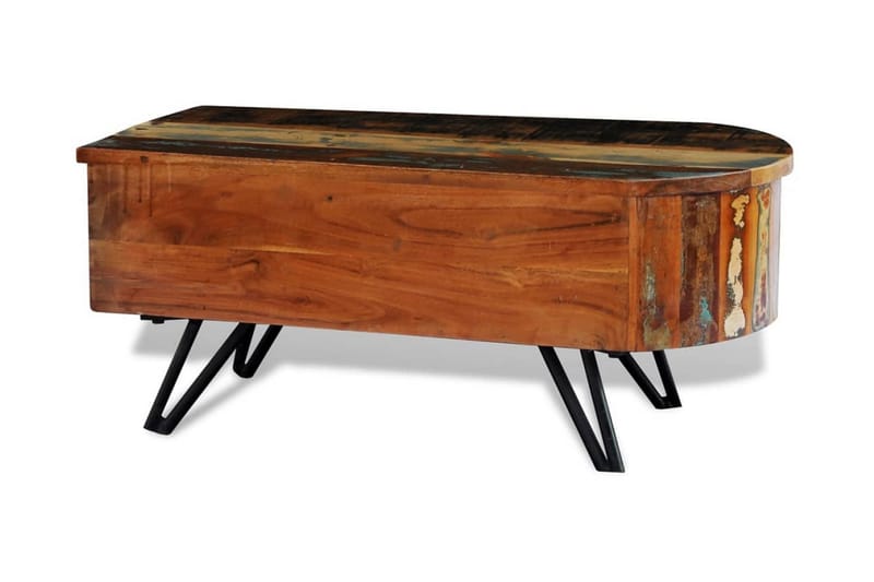 Soffbord med järnben massivt återvunnet trä - Brun - Soffbord