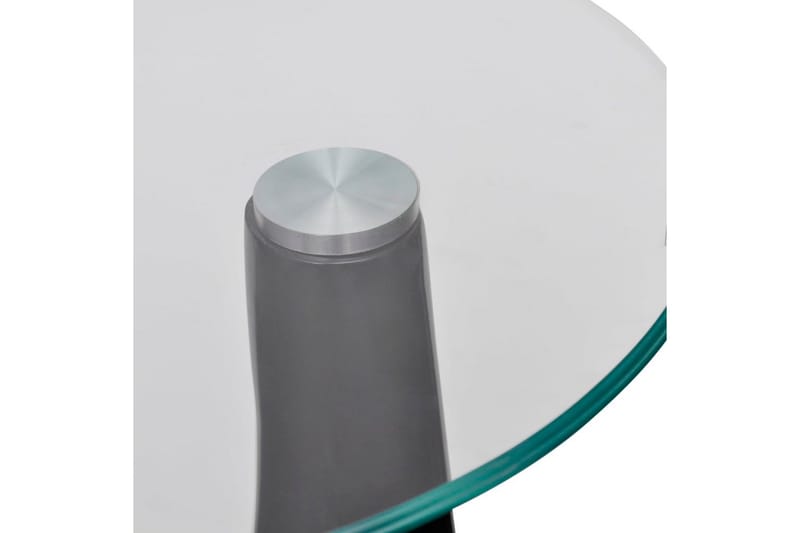 Soffbord med rund bordsskiva i glas högglans svart - Svart - Soffbord