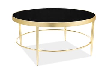 Soffbord Minice 82 cm Runt - Glas/Svart/Guld - Möbler - Bord & matgrupp - Soffbord