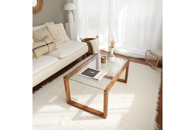 Soffbord Mockba 85 cm - Natur/Glas - Möbler - Bord & matgrupp - Soffbord