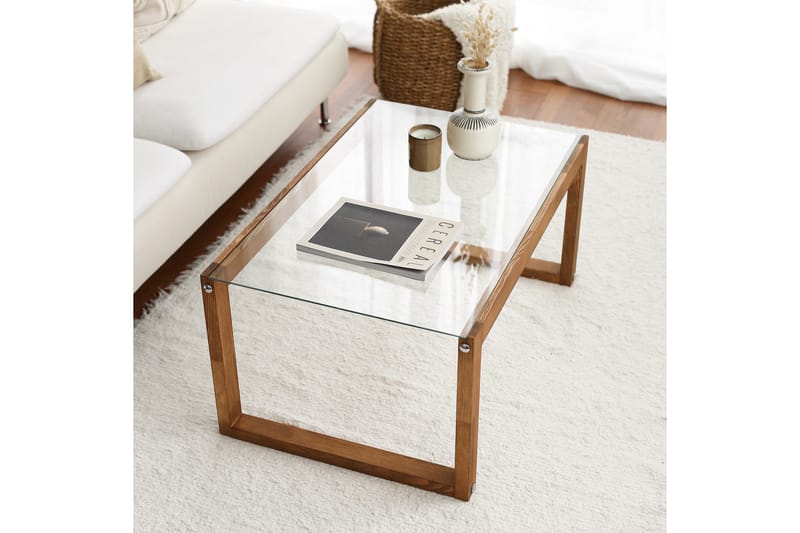 Soffbord Mockba 85 cm - Natur/Glas - Möbler - Bord & matgrupp - Soffbord