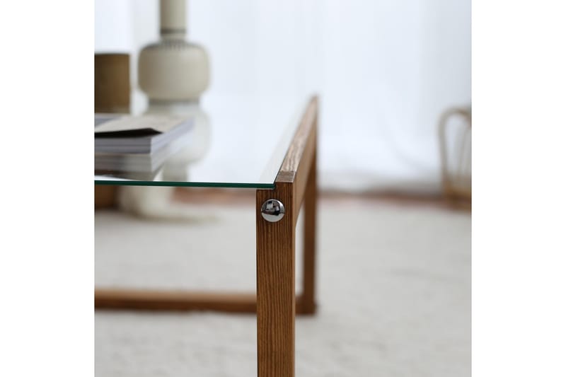Soffbord Mockba 85 cm - Natur/Glas - Möbler - Bord & matgrupp - Soffbord