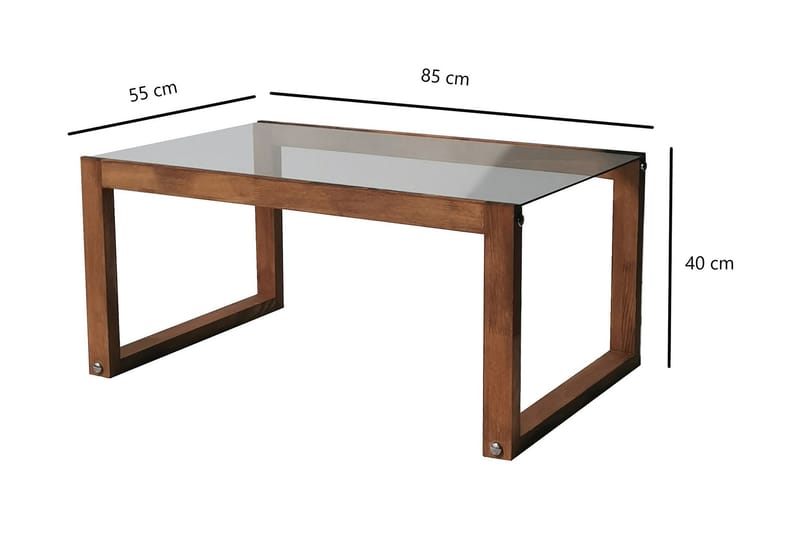 Soffbord Mockba 85 cm - Natur/Glas - Möbler - Bord & matgrupp - Soffbord