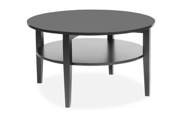 Soffbord Mora 80 cm Runt med Förvaring Hylla Svart - Ek/Svart - Möbler - Bord & matgrupp - Soffbord - Soffbord med förvaring