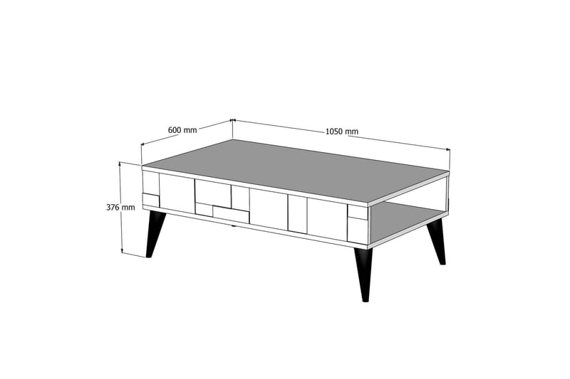 Soffbord Moyano 105 cm - Mörkbrun/Svart - Soffbord