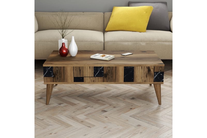 Soffbord Moyano 105 cm - Mörkbrun/Svart - Möbler - Bord & matgrupp - Soffbord